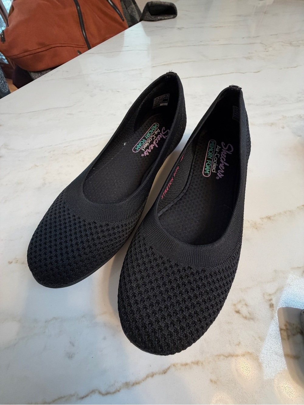 Skechers Black Women's Knit Slip-On Flats